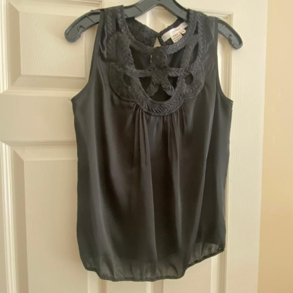 COPY - Studio M Black Sleeveless Silky Top, Size S